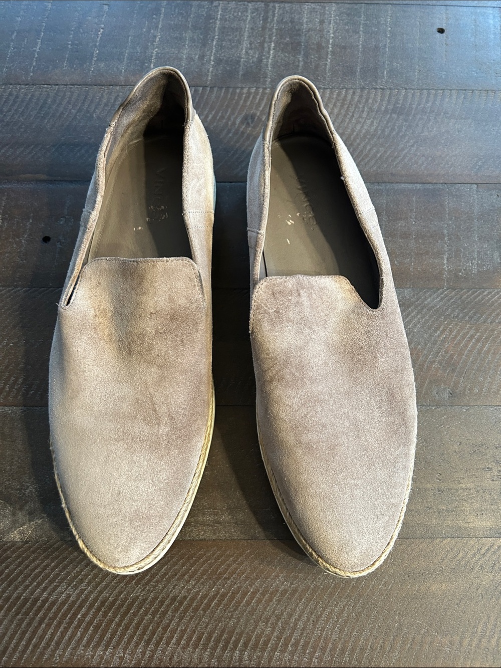 Vince Woman’s Suede Slip-On Loafers in Taupe Suede
